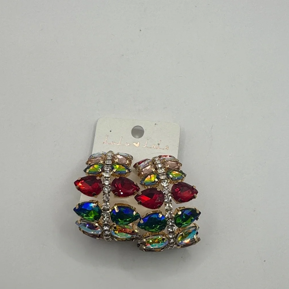 Lu Lu la la Colorful Crystal Earrings - Picture 4 of 7
